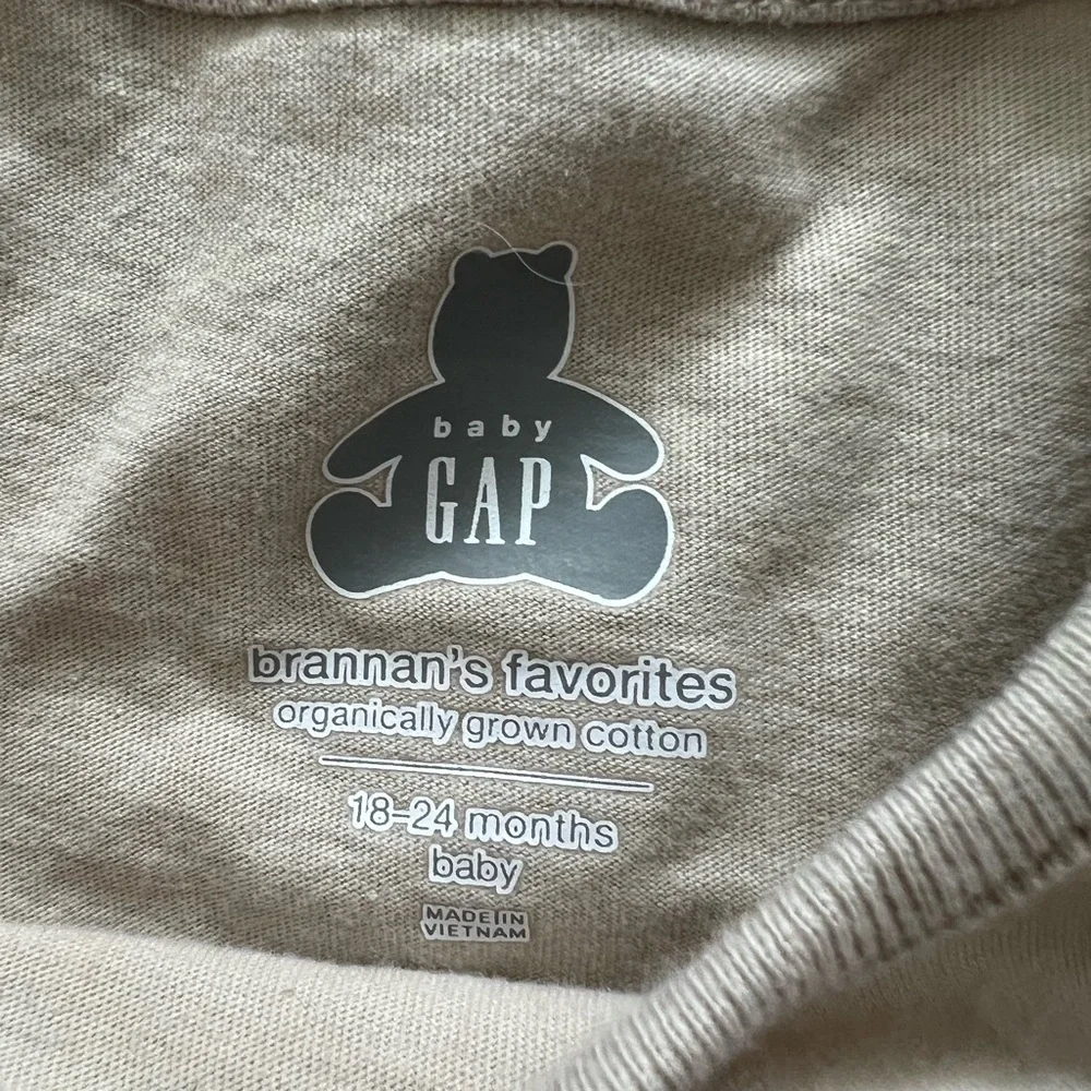 GAP‎ Tan 'Mama's Bestie' Kids Bodysuit with Ruffle Sleeve